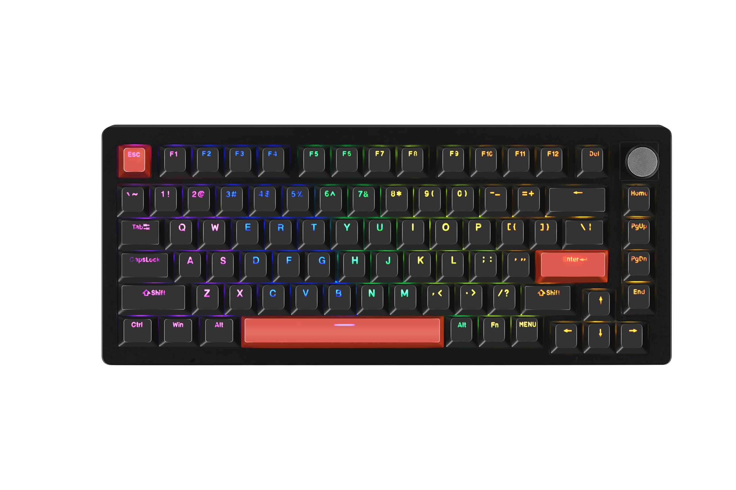 DrunkDeer A75 Rapid Trigger Magnetic Switch Mechanical Gaming Keyboard - 82 Key Compact 75% Layout, PBT Double Shot Keycaps, OEM Profile, USB Wired (Black) - Perfect for FPS Gaming, Competitive Esports & Office Typing
