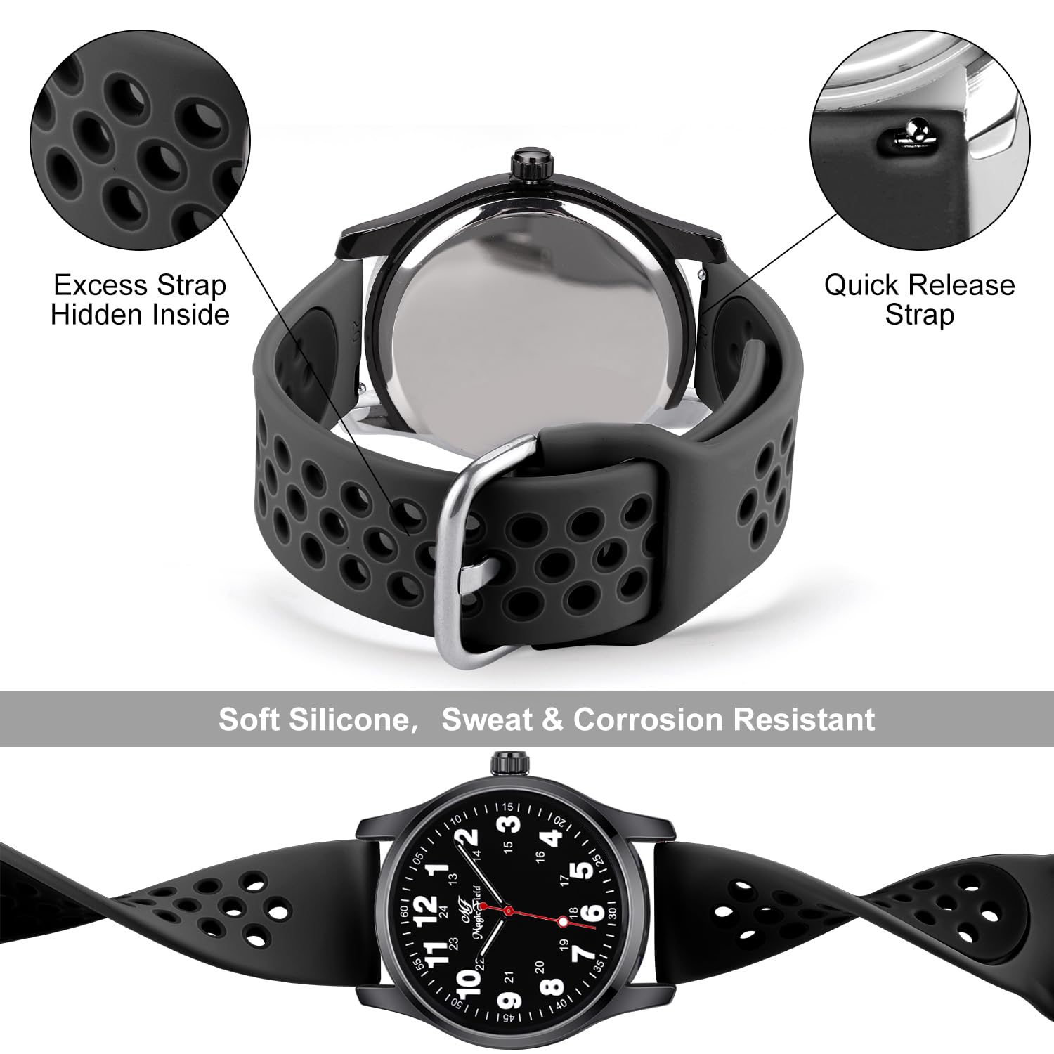 ManChDa Nurse Watch - Analog Medical Watch with Second Hand, Easy to Read for Nurses & Healthcare Professionals | Perfect for Hospital Shifts, Clinical Use & Patient Care