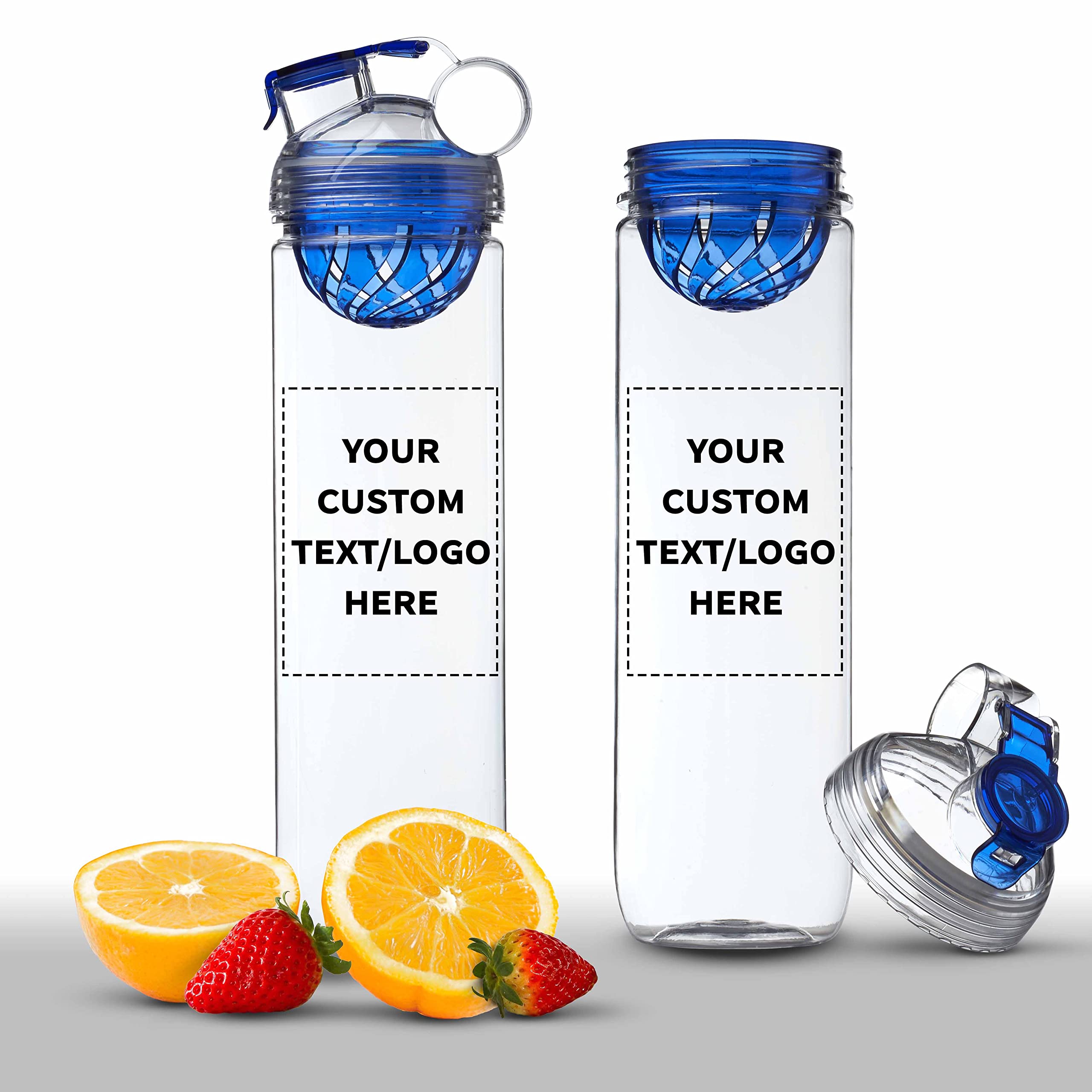 12 Pack Gridiron Infuser Water Bottles - 27oz BPA-Free Sports Bottle with Flip-Top Lid, Leakproof Design & Custom Text/Logo Printing - Perfect for Gym, Office & Outdoor Activities