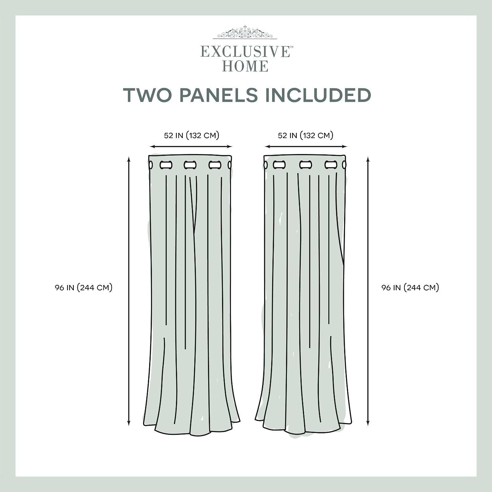 Exclusive Blackout Grommet Top Curtain Panel Pair - 52x96 Inches, White - Thermal Insulated Window Drapes for Bedroom & Living Room