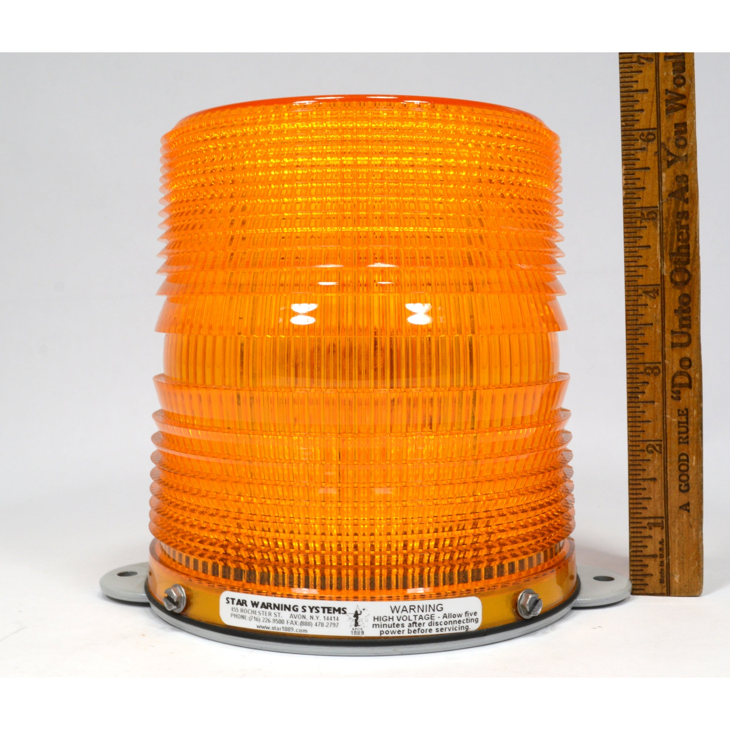 New in Box STAR WARNING SYSTEMS Model 240CFQ Orange Amber Strobe Light - Emergency Vehicle Safety Warning Light for Trucks, Construction & Roadside Work