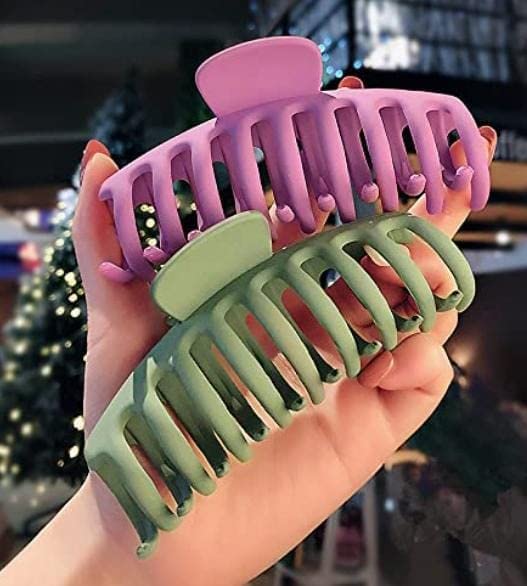 EPARTY Matte Hair Claw Clips for Women - Strong Hold Large Hair Clips for Thick Hair, Fashion Hair Accessories for Girls & Women - Perfect for Work, School, Parties & Everyday Styling (2-Pack)