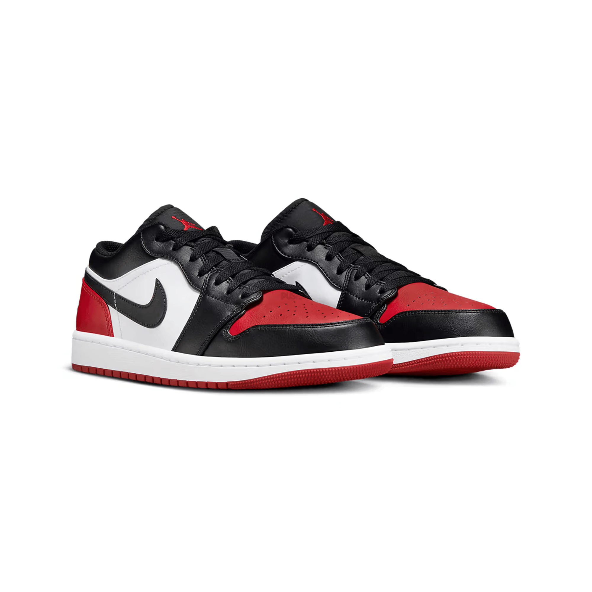 Air Jordan 1 Low 'Bred Toe 2.0' Sneakers (2023) - Men's Basketball Shoes for Casual Wear & Street Style