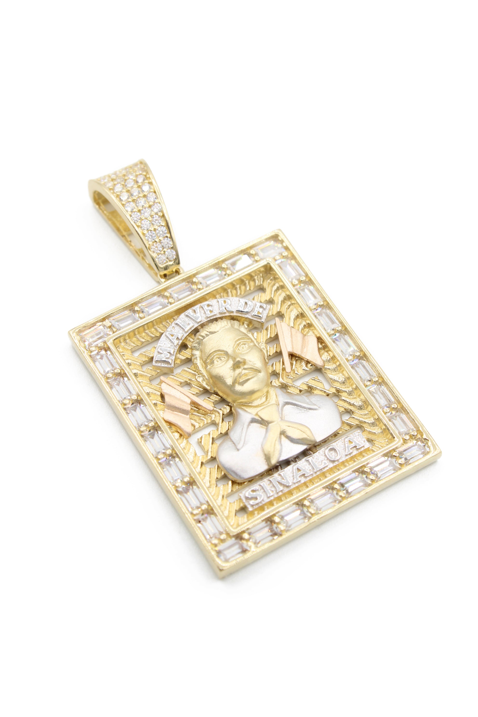 14K Gold Malverde Sinaloa Pendant Necklace - Religious Jewelry for Men & Women - Perfect for Gifts, Everyday Wear, and Special Occasions
