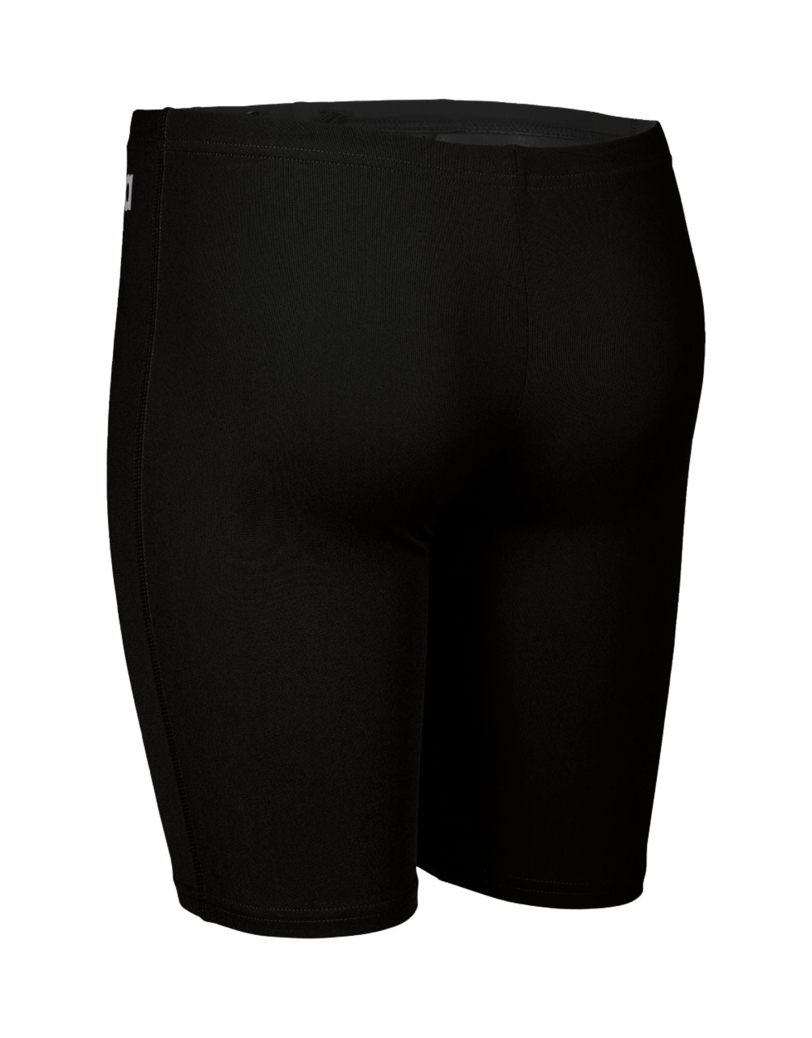 Boys Team Solid Swim Jammer - Black/White - Competitive Swimwear for Kids & Youth - Perfect for Swim Team Practice, Lessons and Pool Training
