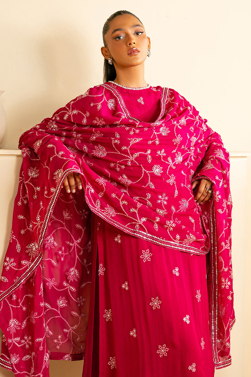 MAGENTA BLOOM 3-Piece Women's Ethnic Outfit Set (Shirt, Pants & Dupatta) - Traditional Indian Kurti Pajama Suit for Festivals, Weddings & Special Occasions