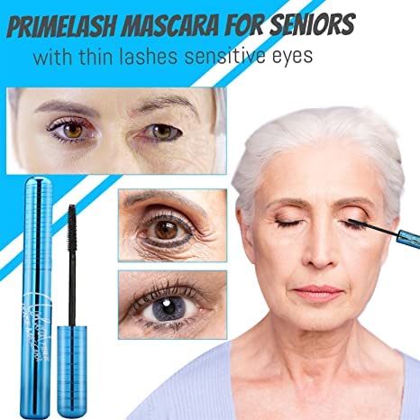Prime-Lash Waterproof Mascara for Mature Women - Volumizing & Lengthening Black Mascara for Thin Lashes, Hypoallergenic Formula for Sensitive Eyes | Perfect for Daily Wear, Special Occasions & Aging Eye Care