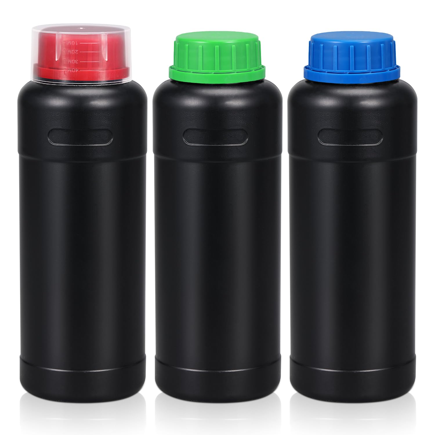 16.9oz/500ml Amber HDPE Chemical Storage Bottles with Lids - 3 Pack Darkroom Photographic Plastic Containers for Film Developing, Lab Use, Liquid Storage | Perfect for Photography Studios, Science Labs & DIY Chemical Solutions