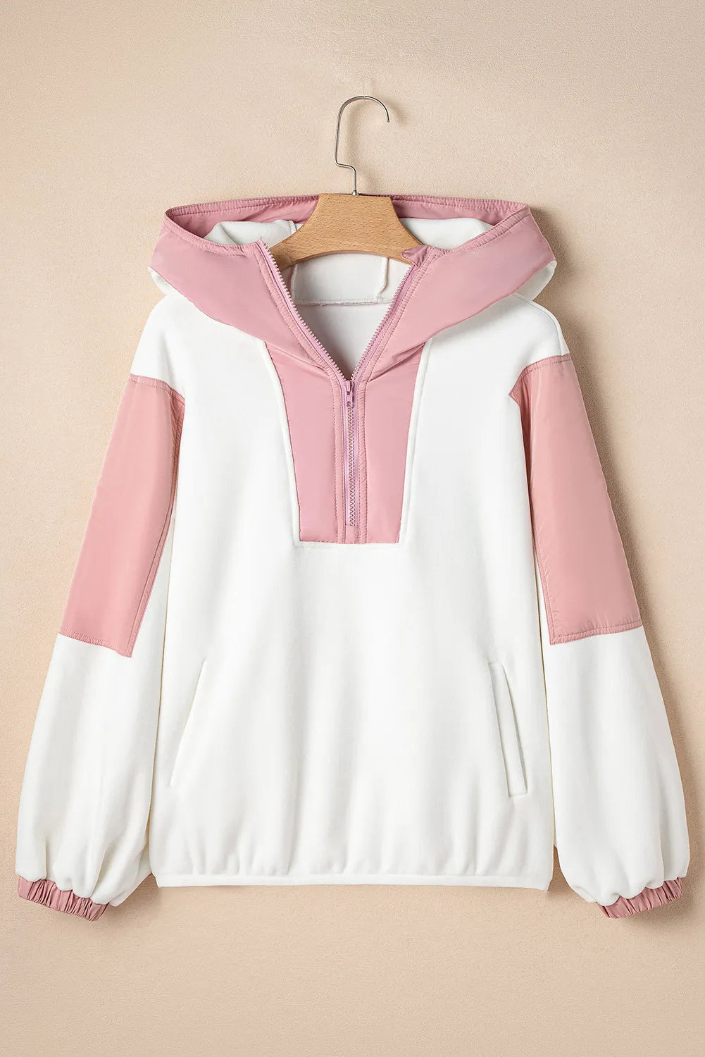 Color Block Half Zip Long Sleeve Hoodie for Men & Women | Trendy Pullover Sweatshirt with Kangaroo Pocket | Perfect for Casual Wear, Gym, and Outdoor Activities