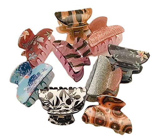 Barakath 6-Piece Small Plastic Hair Claw Clips - Colorful Acrylic Hair Clamps for Women & Girls - Perfect for School, Work, and Everyday Hairstyling (6-Pack)