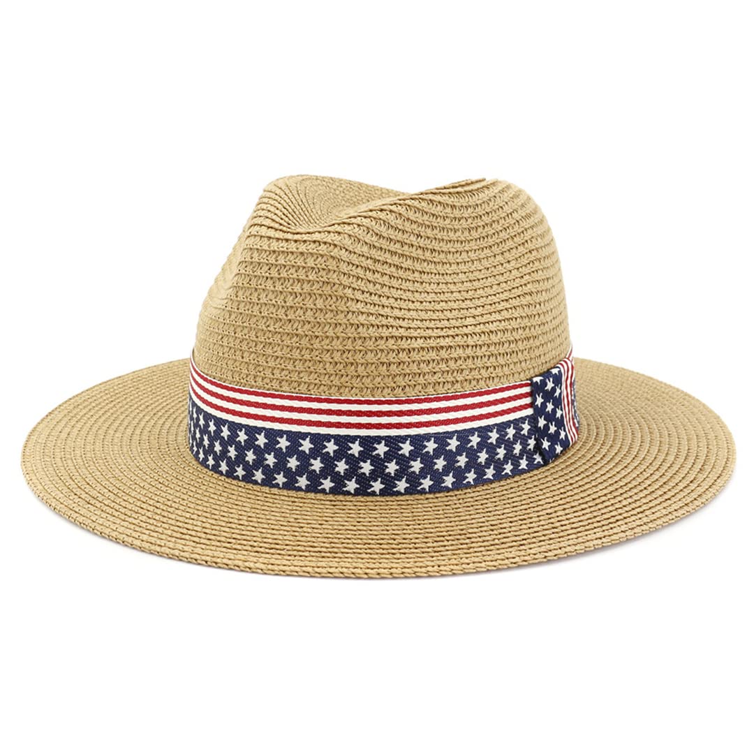 60Cm British Style Summer Straw Panama Hat for Women - Casual Holiday Jazz Beach Sun Hat with Wide Brim for UV Protection | Perfect for Beach Outings, Garden Parties & Vacation Travel