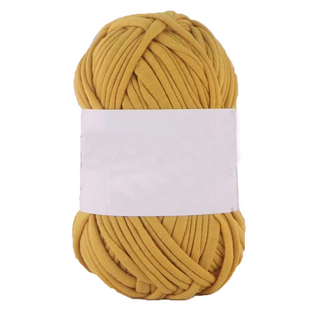 500g T-Shirt Yarn - Turmeric Crochet Ribbon Yarn for DIY Knitting, Fabric Art, Basket Making, Bags & Carpets - Elastic Cloth Yarn (Fettuccini/Zpagetti Style) - Perfect for Home Decor, Craft Projects & Upcycling Old T-Shirts