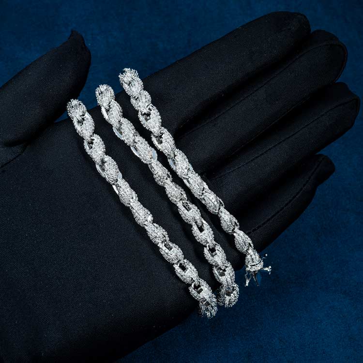 24K Gold Plated Moissanite Cuban Link Chain 7mm Iced Out Tennis Necklace for Men & Women - Perfect for Parties, Weddings, and Everyday Luxury