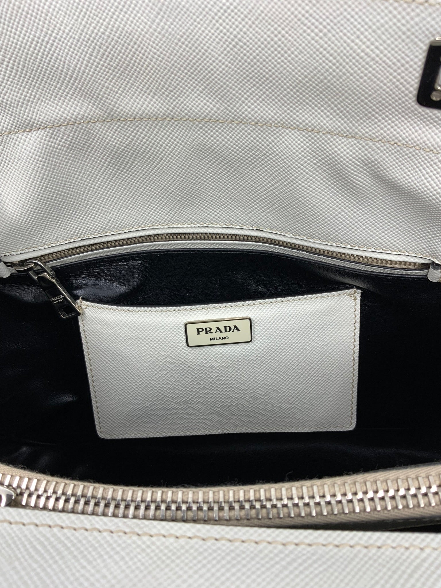 Prada Saffiano Leather Large Twin Tote Bag for Women - Luxury Designer Handbag for Work, Travel & Everyday Use