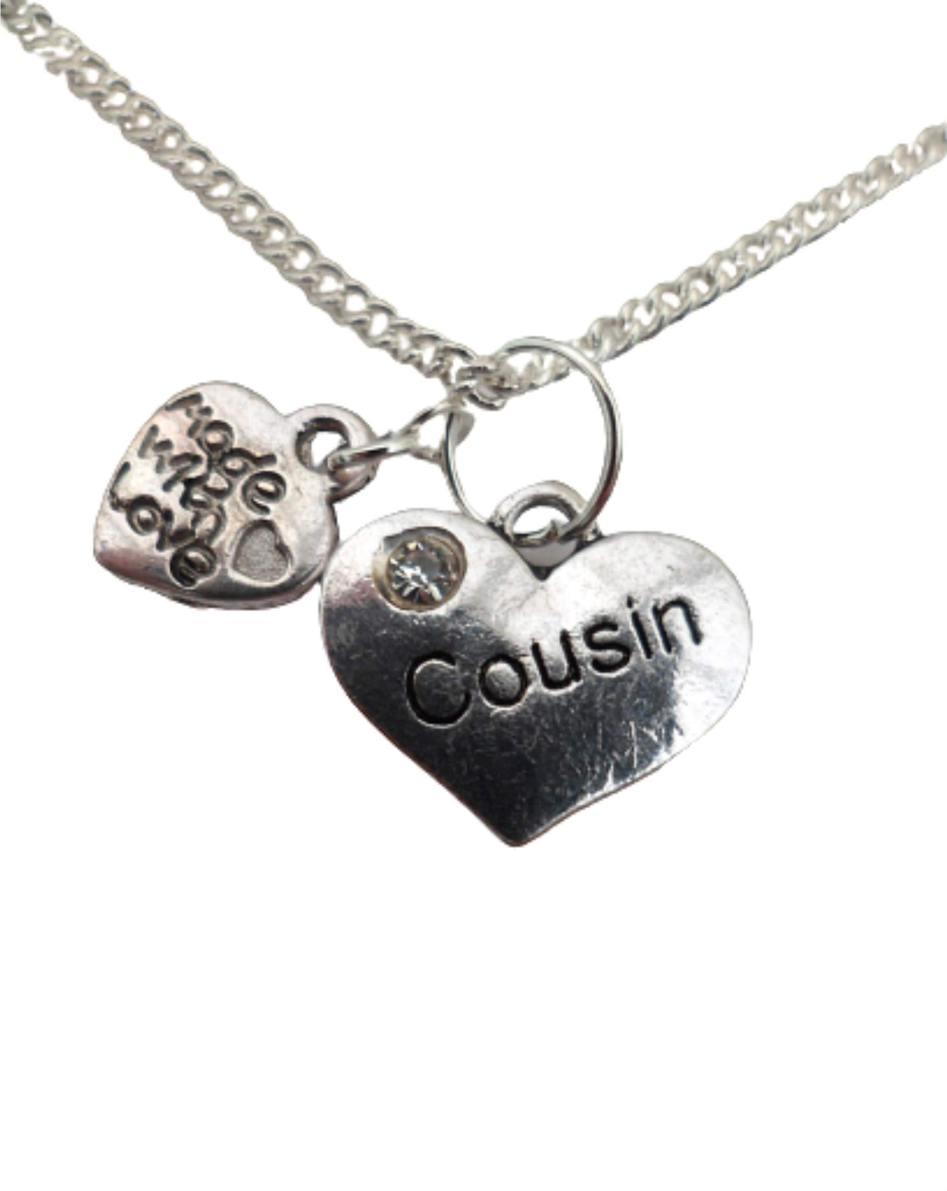 Silver Plated Heart Charm Necklace for Cousin - Romantic Jewelry Gift for Women, Best Friend, Sister | Perfect for Birthday, Anniversary & Valentine's Day