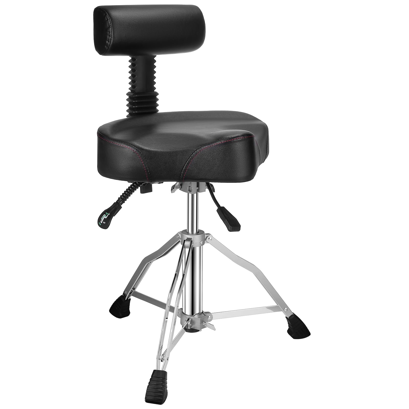 Adjustable Hydraulic Drum Throne with Memory Foam Seat & Backrest - Motorcycle Style Drum Chair for Adults & Professionals | Perfect for Drummers, Studio Sessions & Live Performances
