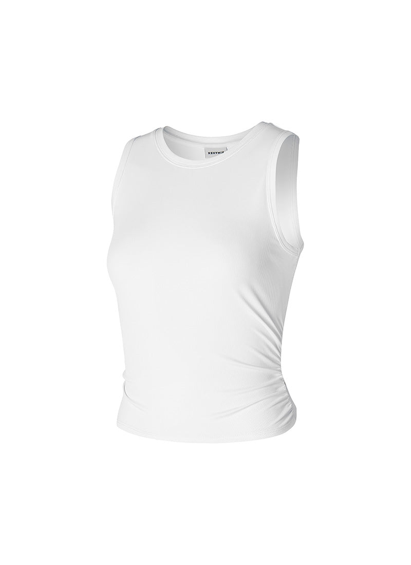 Ribbed Back Twist Sleeveless Top - Women's Fashion Stretch Knit Camisole for Casual Wear, Layering & Summer Outfits