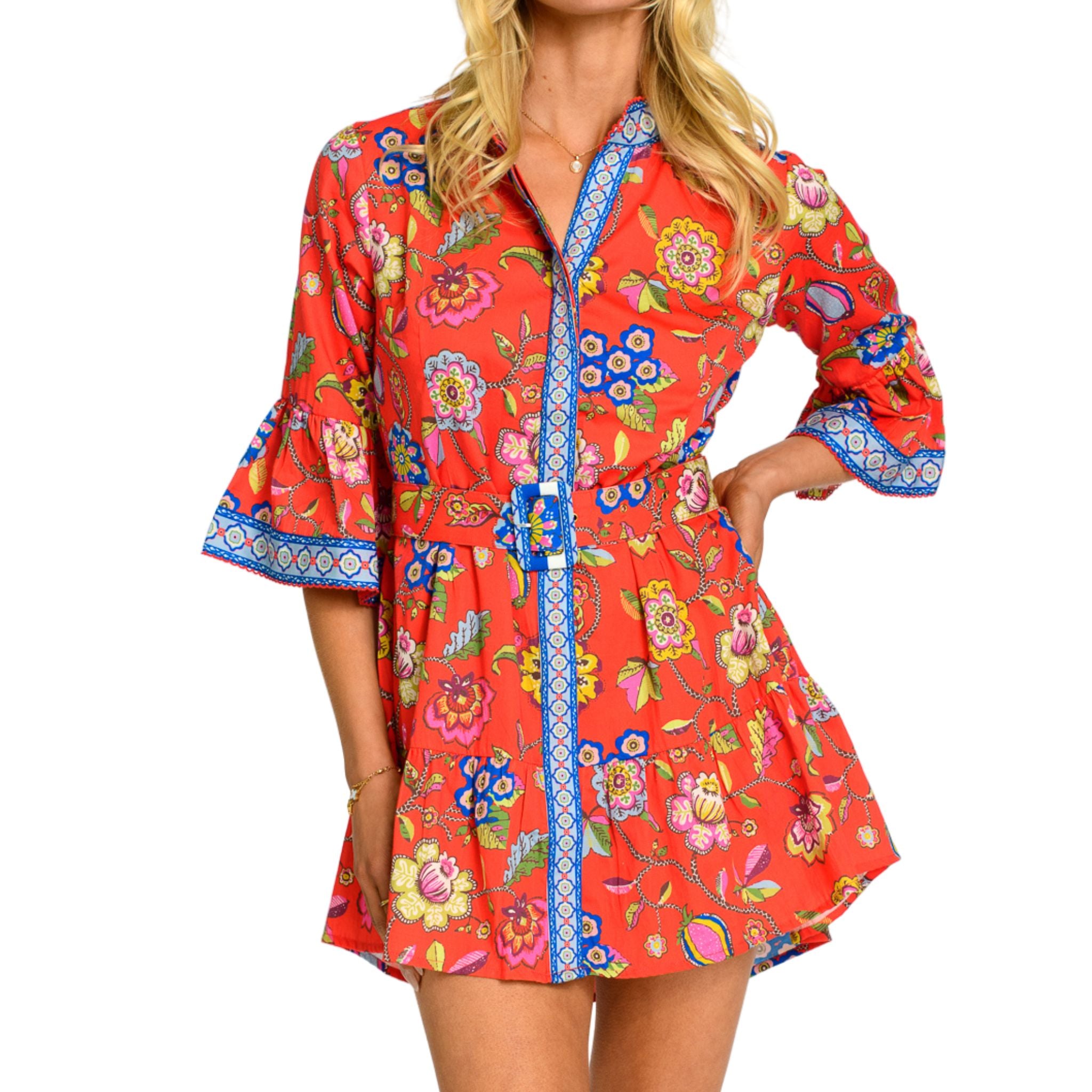 Frances Mini Dress - Elegant Floral Summer Dress for Women, Perfect for Beach, Party & Casual Wear | Lightweight & Comfortable