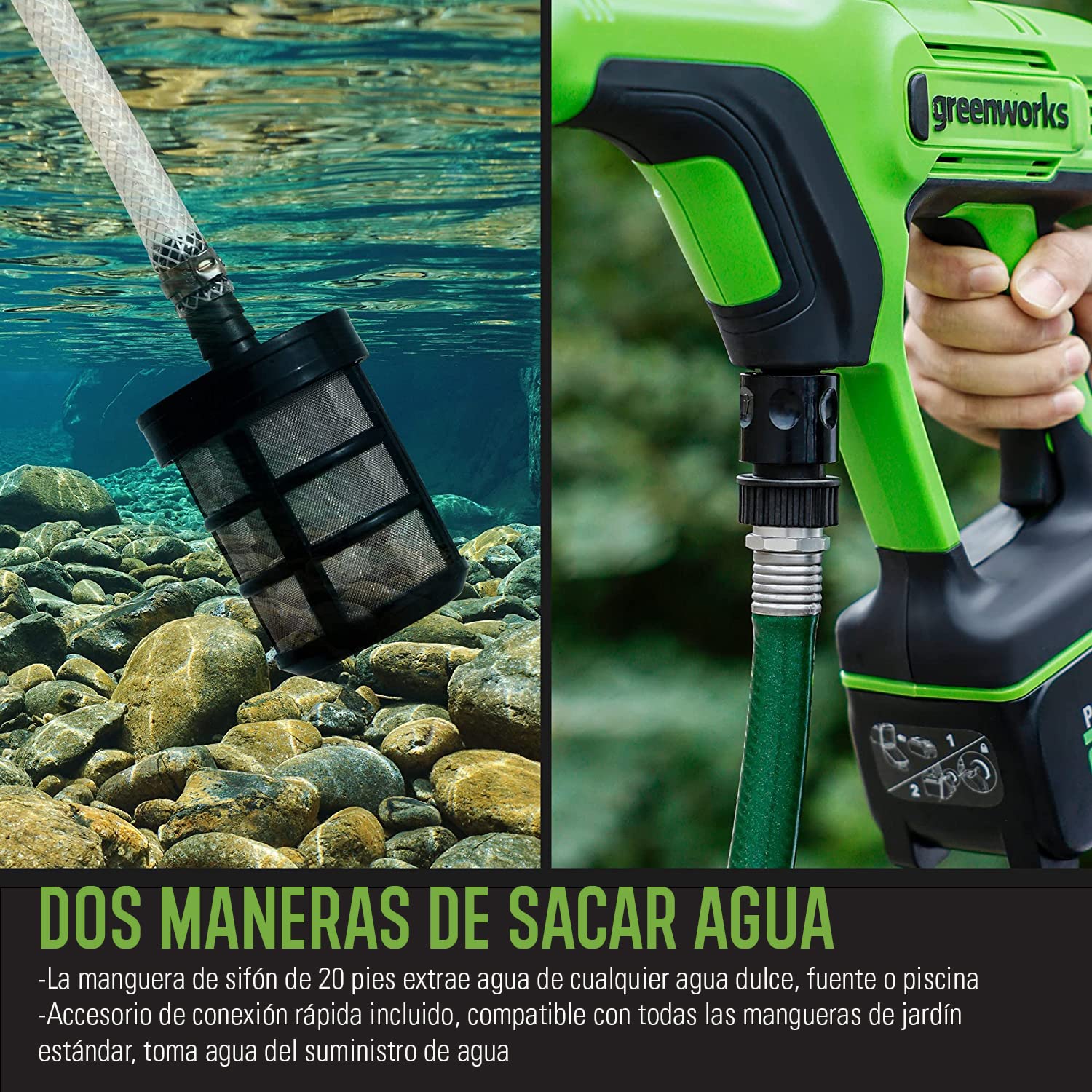 Greenworks 24V 600 PSI Cordless Pressure Washer with 4.0Ah Battery & USB Charger - Portable Power Cleaner for Outdoor Cleaning, Cars, Patios & Home Maintenance