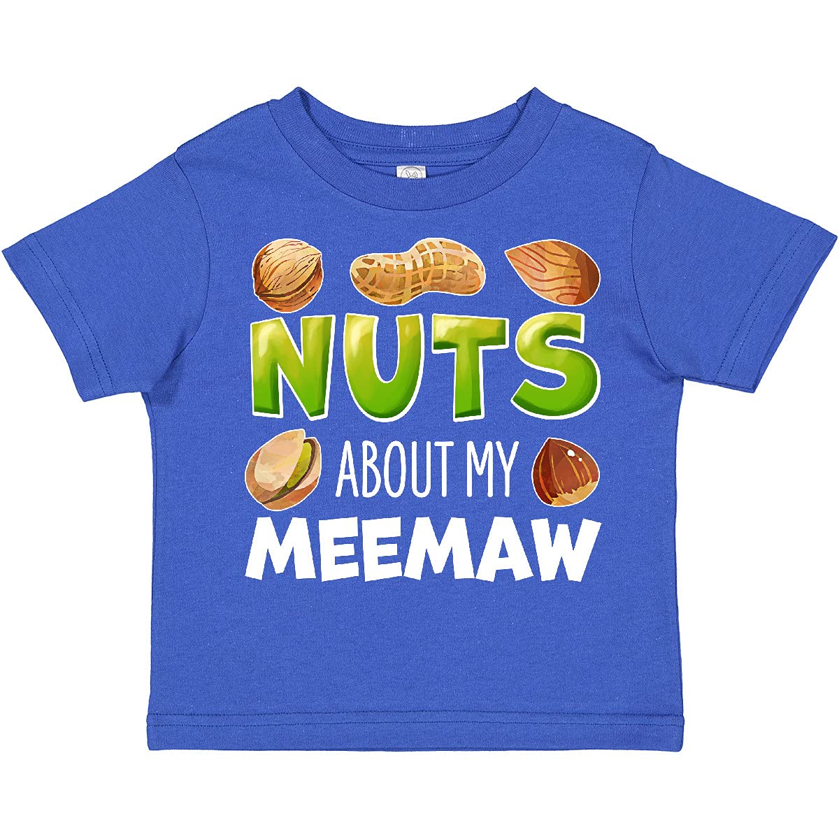 Inktastic Nuts About My Meemaw Peanut Almond Pistachio Toddler T-Shirt | Cute Graphic Tee for Grandkids | Perfect for Family Reunions & Grandma Visits