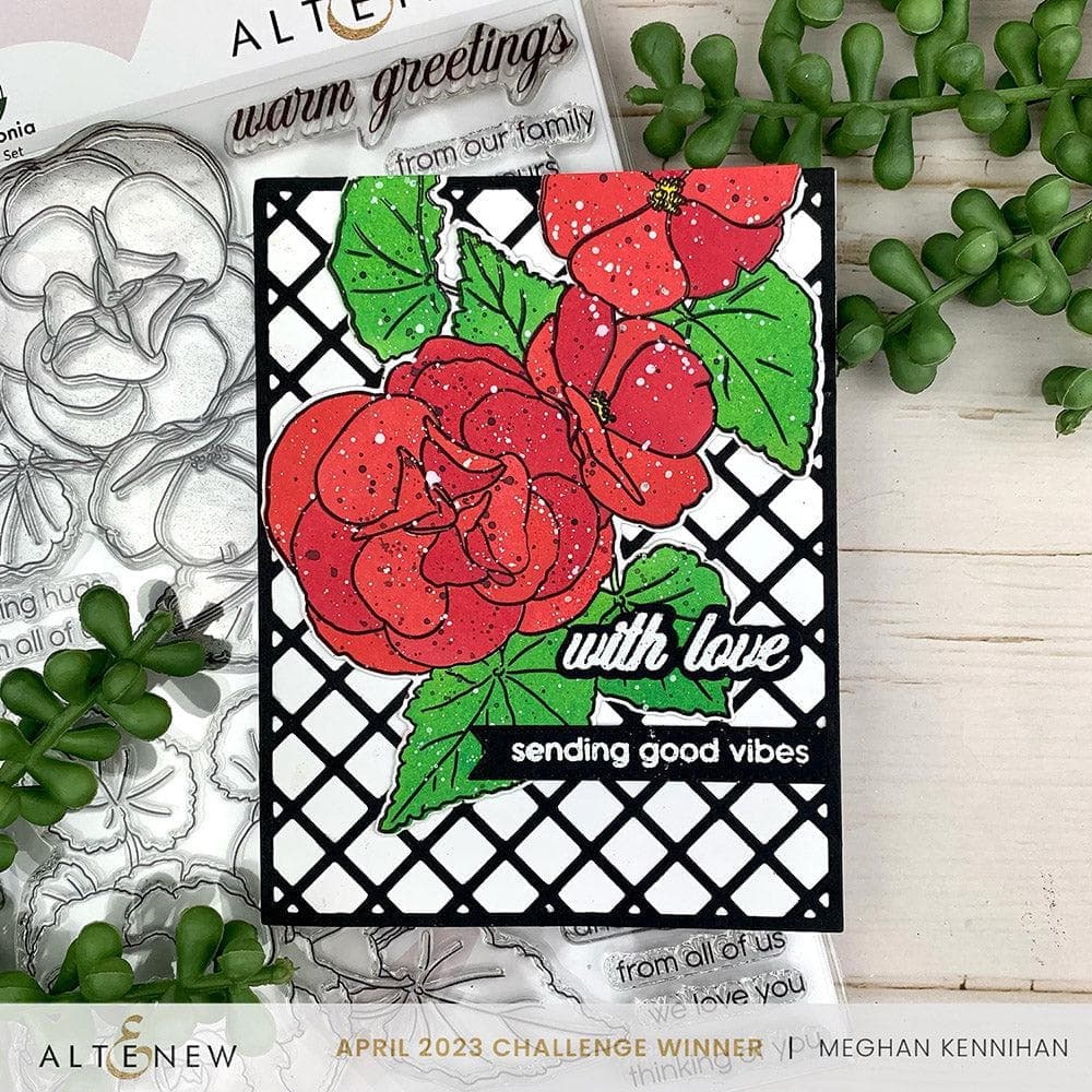 Frilly Begonia Die Cut Bundle for DIY Garden Scrapbooking - Perfect for Card Making, Home Decor, and Craft Projects