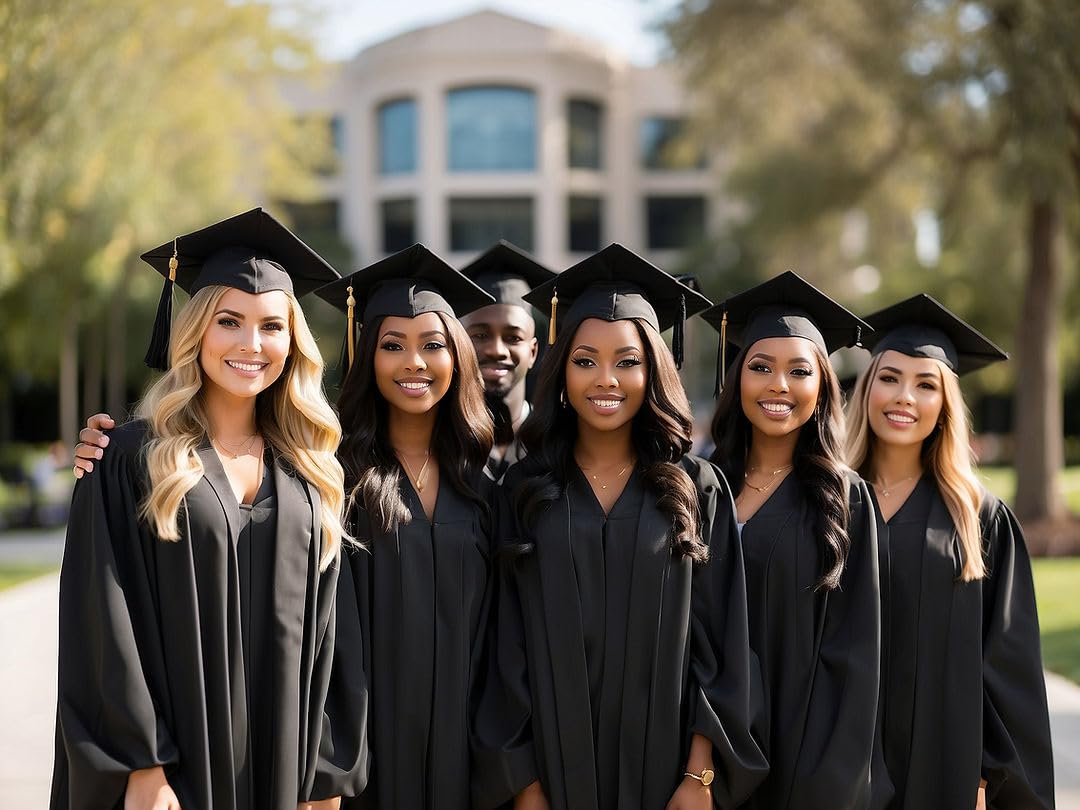 2025 Masters Graduation Cap and Gown Set - Deluxe Matte Black Academic Regalia with Tassel for Unisex Adults | Perfect for Graduation Ceremonies, Photos & Celebrations
