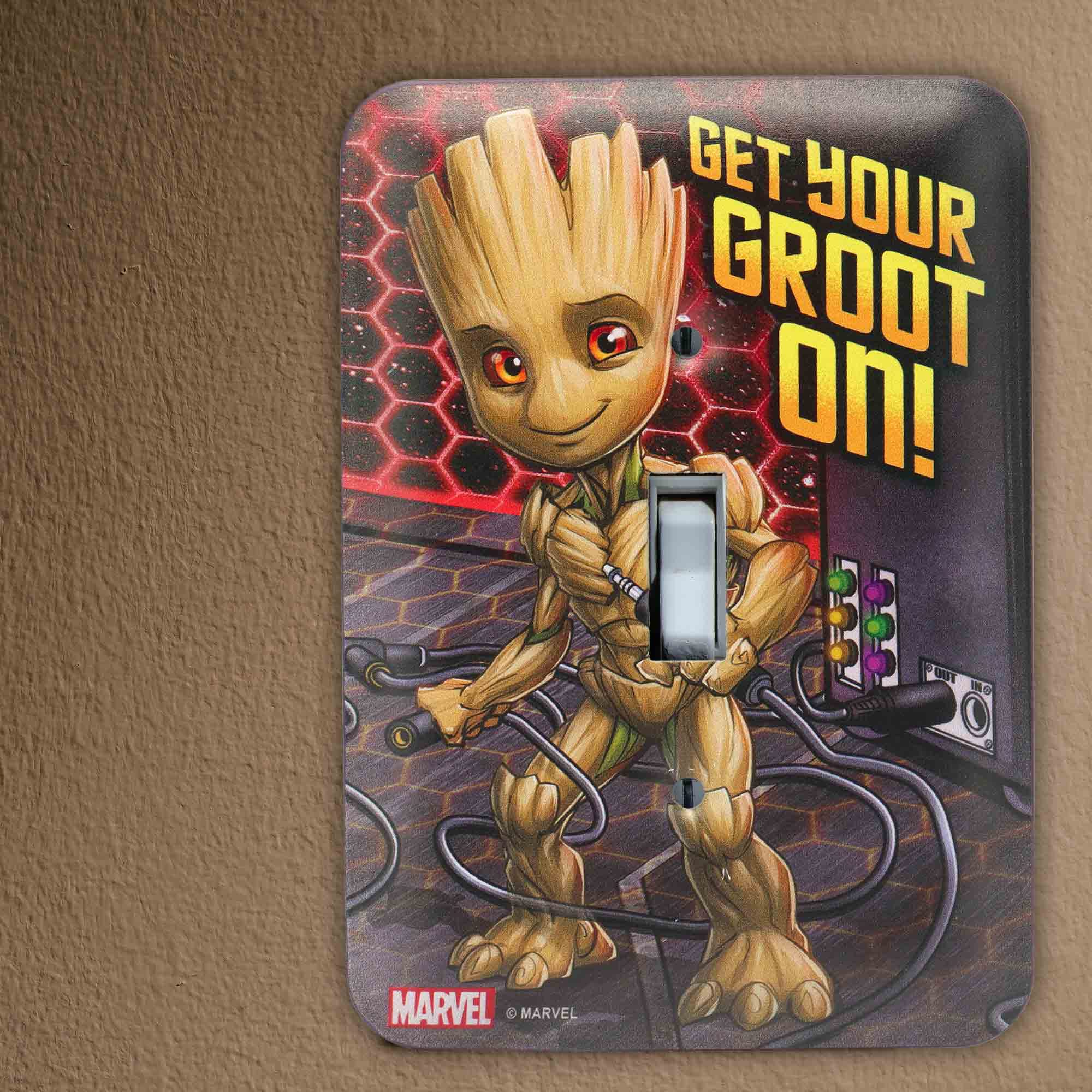 Marvel Groot Metal Light Switch Cover - Unique Superhero Home Decor for Bedroom, Man Cave & Kids Room - Perfect for Marvel Fans & Guardians of the Galaxy Collectors