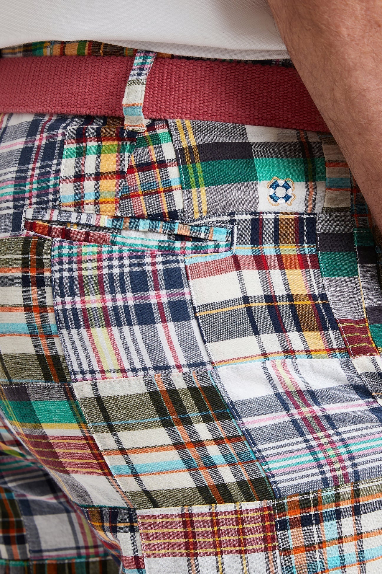 Cisco Short Osterville Patch Madras Shirt - Lightweight Casual Button-Up for Men | Perfect for Summer Outings & Beach Vacations