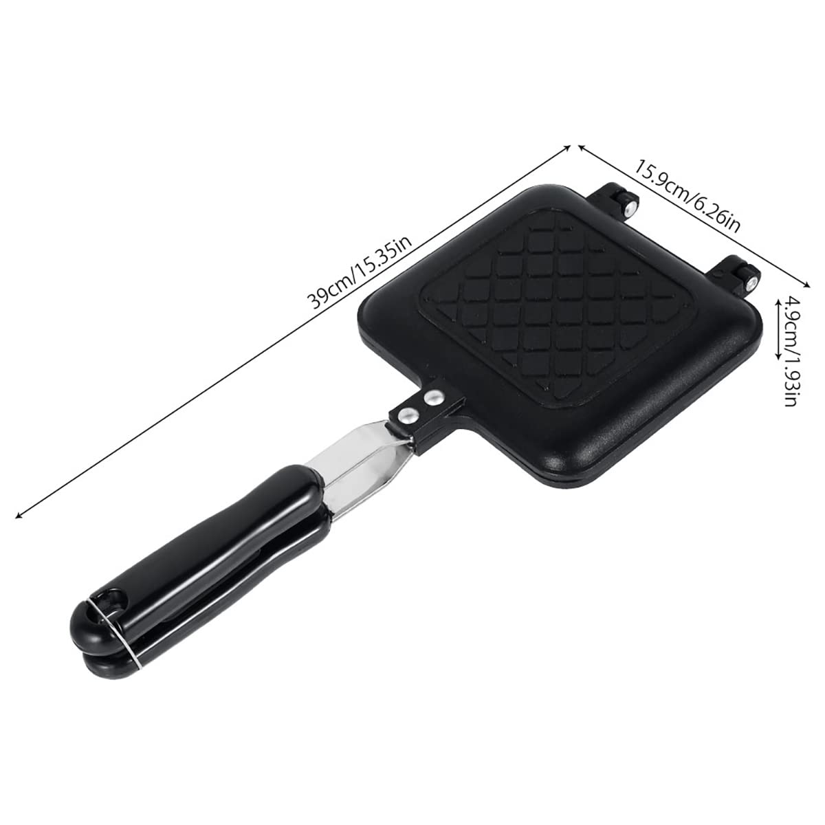 Non-Stick Double-Sided Sandwich Maker - Stovetop Toastie Pan with Heat-Resistant Handles for Grilled Cheese, Paninis & Breakfast - Perfect for Camping, RV & Home Kitchen Use on Gas Stoves