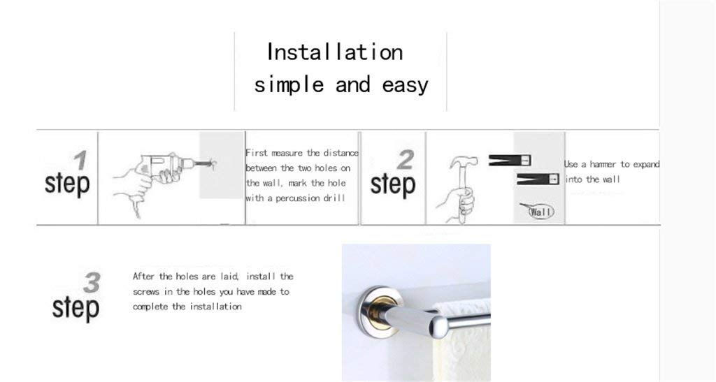 Stainless Steel Double Wall Mounted Towel Bar - 40Cm Bathroom & Kitchen Towel Rack for Hanging Towels, Robes & Clothes - Perfect for Bathroom, Balcony, Laundry Room & Dorm Organization