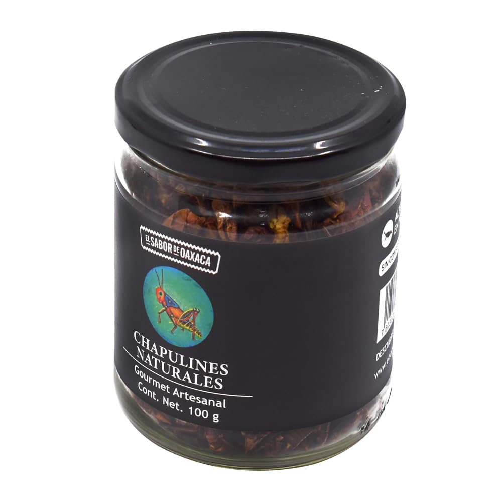 Premium Natural Oaxaca Chapulines Grasshoppers - Healthy Mexican Gourmet Snack, Handcrafted Artisan Food, 3.5 Oz - Perfect for Keto Diet, Paleo Lifestyle & Unique Gift Giving