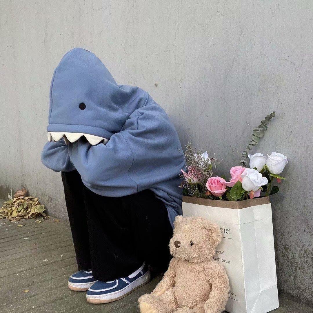 Cute Shark Hoodie - Loose Fall Sweatshirt for Women & Men | Cozy Casual Wear for Halloween, Cosplay, and Everyday Outfits