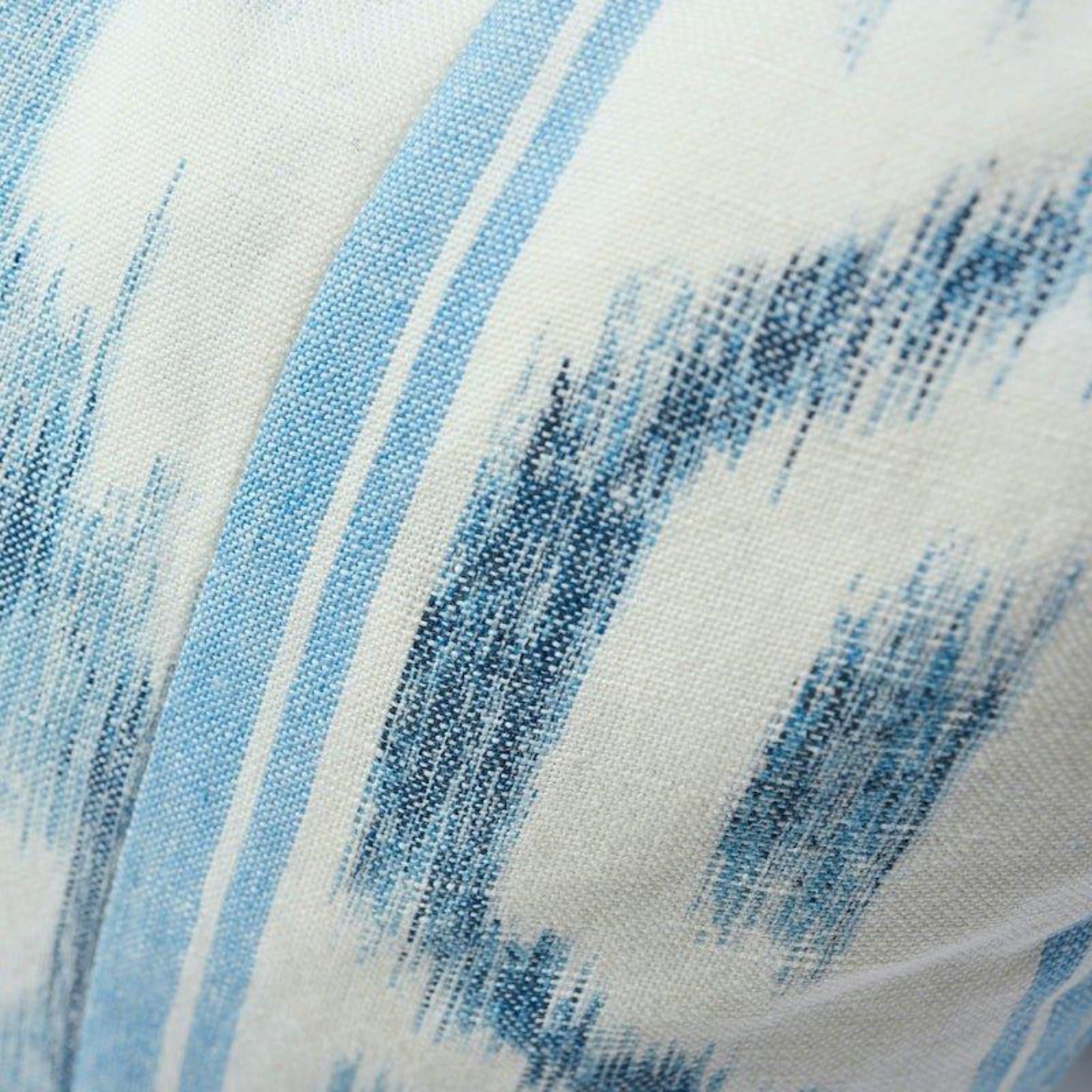 Blue & White Santa Monica Ikat Lumbar Throw Pillow - Decorative Boho Chic Cushion for Sofa, Bed & Home Decor - Perfect for Living Room, Bedroom & Nursery Accents