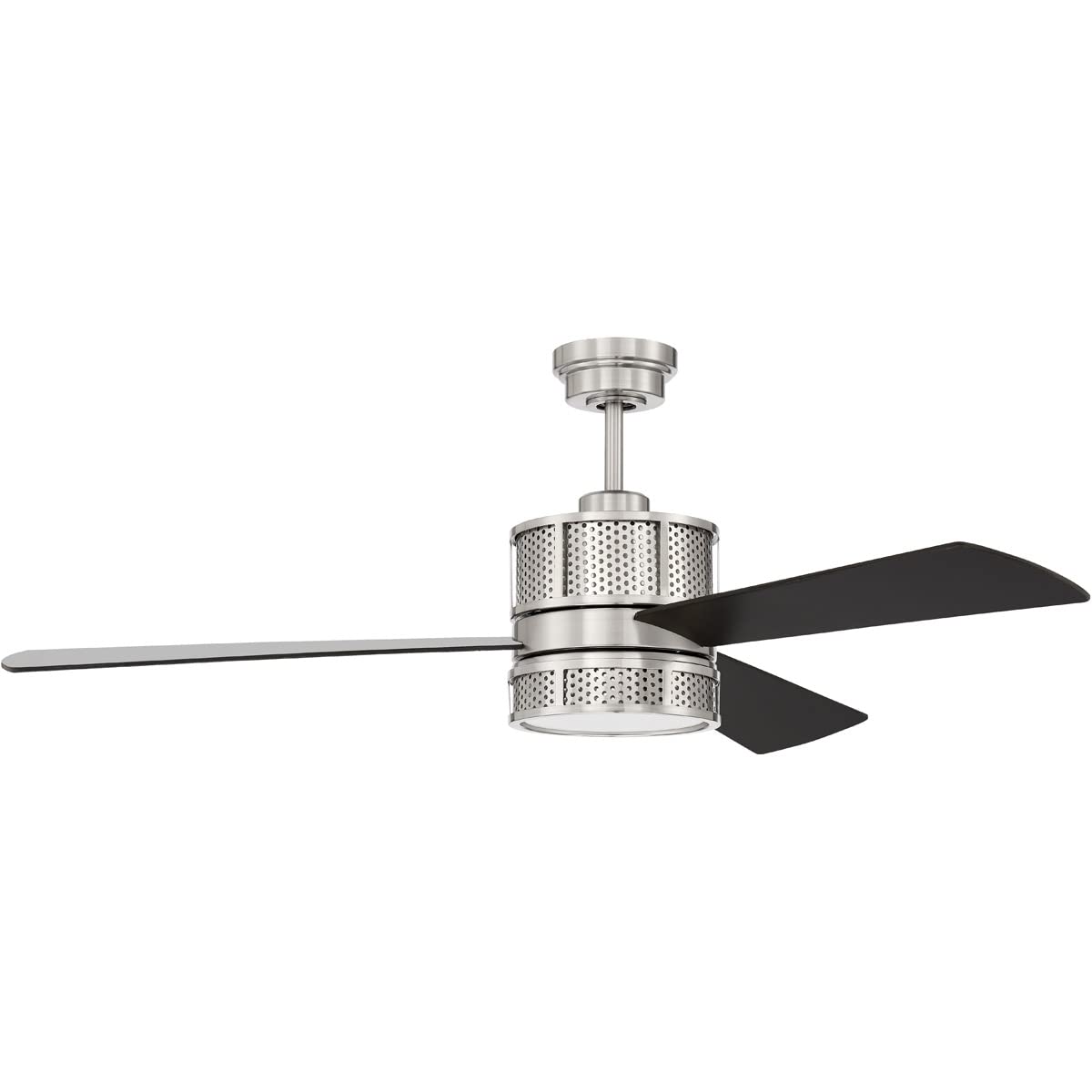 Craftmade MRN52BNK3 Morrison 52-Inch Indoor Ceiling Fan with LED Light Kit & Wall Control - 3 Reversible Brushed Nickel/Flat Black Plywood Blades - Brushed Polished Nickel Finish - Perfect for Living Room, Bedroom or Patio Cooling
