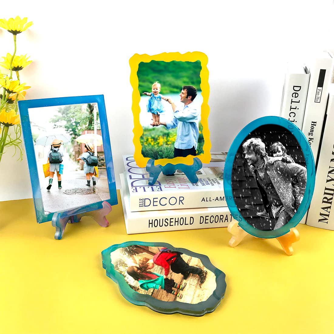 Voyyphixa 6PCS Photo Frame Silicone Mold Kit - Oval & Square Resin Molds for DIY Picture Frames, Epoxy Crafting, Home Decor, and Photo Display - Perfect for Scrapbooking, Wedding Keepsakes, and Wall Art Projects