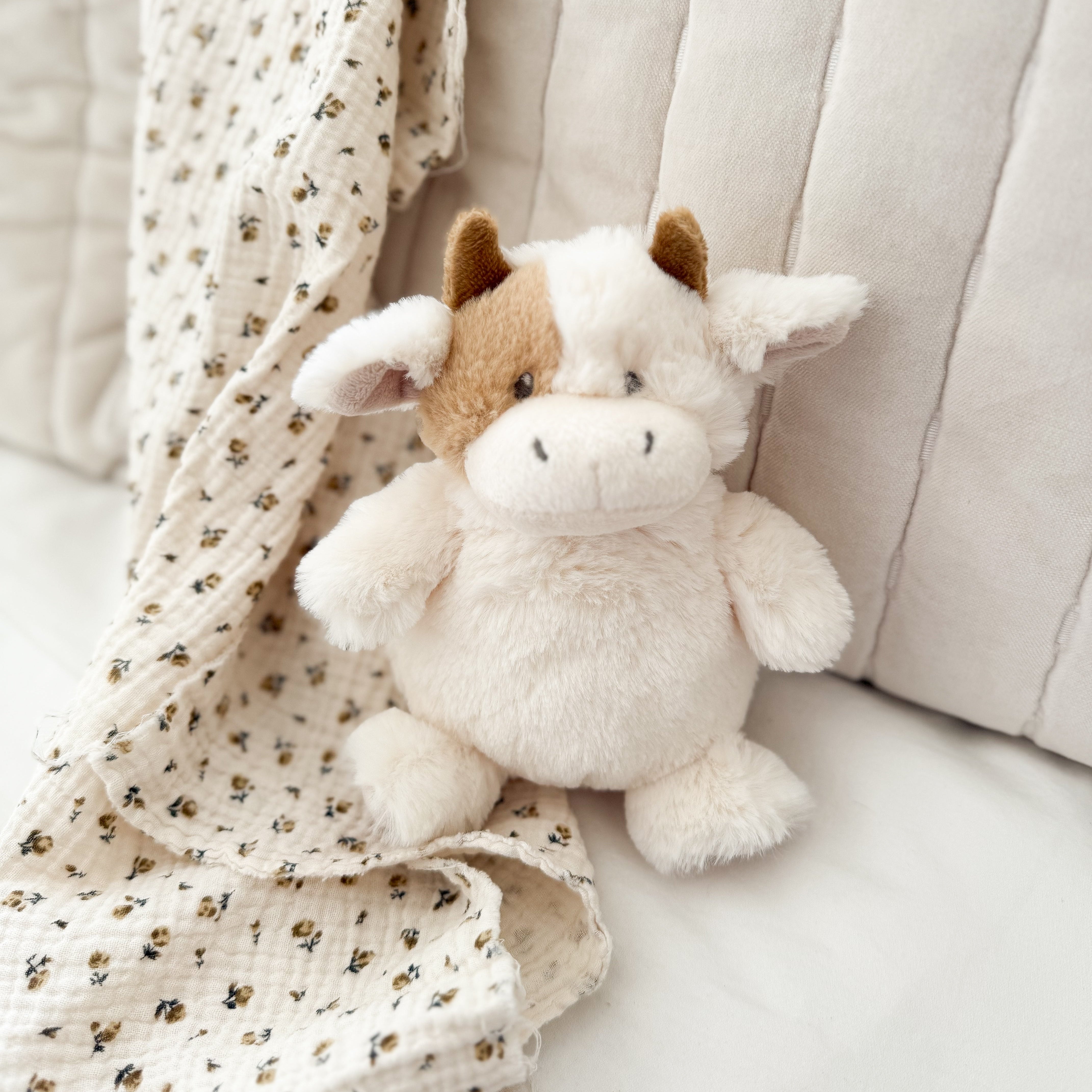 Mocha Petit Cow Plush Toy - Soft & Cuddly Stuffed Animal for Kids, Perfect for Gifts, Nursery Decor & Comfort | Ideal for Birthdays, Baby Showers & Sleep Companions