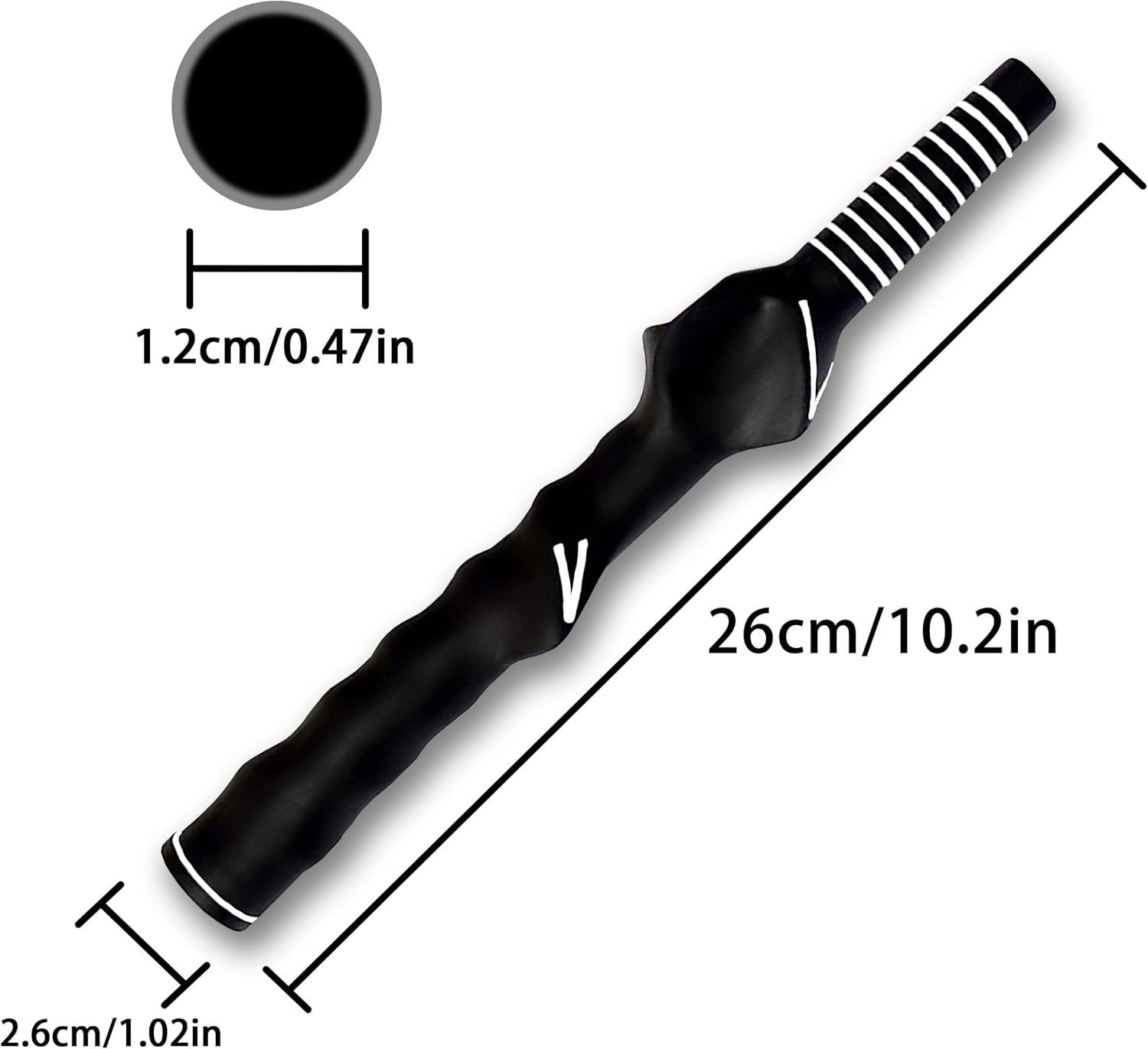 1Pcs Right Hand Golf Grip Trainer - Improve Hand Positioning & Swing Accuracy | Lightweight RH Golf Swing Trainer with Anti-Slip Molded Design | Perfect for Driving Range Practice & Golf Training (Black)