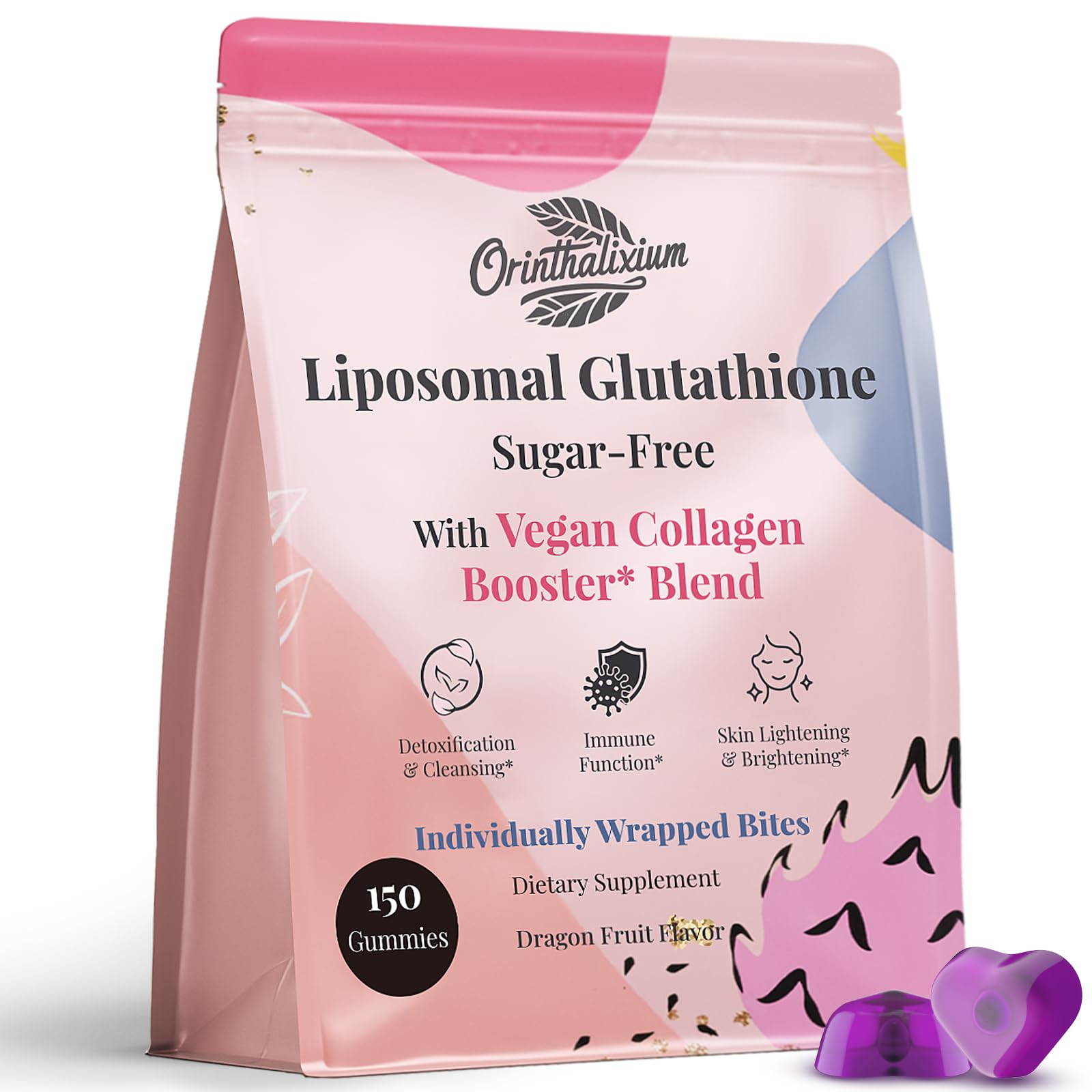 Liposomal Glutathione Gummies 1000MG - Sugar Free Antioxidant Supplement with Vitamin C & Vegan Collagen - Supports Liver Detox, Skin Health & Immune Boost - 150 Count for Daily Wellness & Beauty Routine
