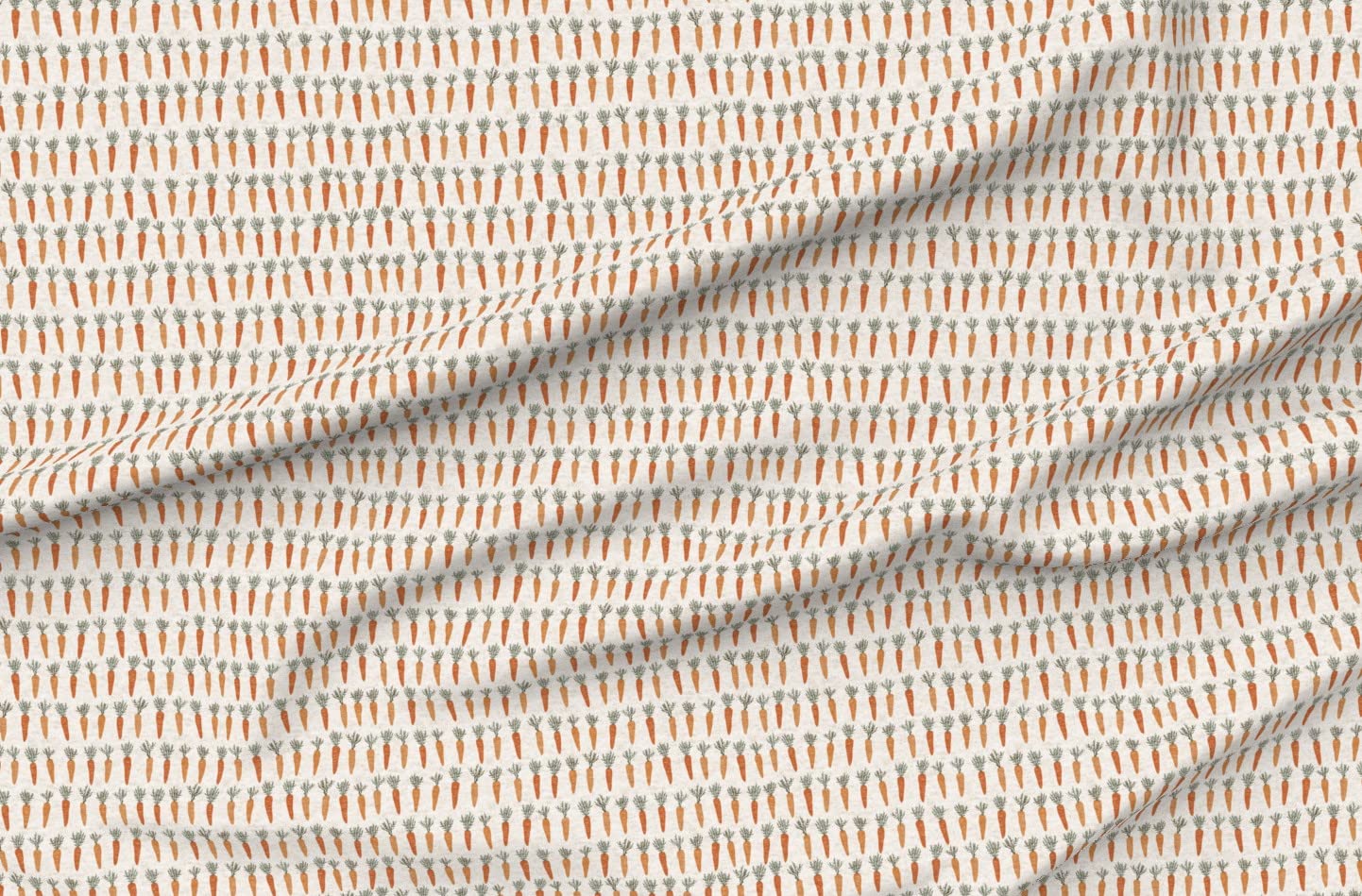 Spring Carrots Green Orange Kitchen Easter Vegetables Textured Root Printed Minky Fabric Fat Quarter - Soft Plush Fabric for Sewing Baby Blankets, Quilt Backing, DIY Crafts & Home Decor - Perfect for Easter Decorations, Nursery Projects & Cozy Throw Blankets