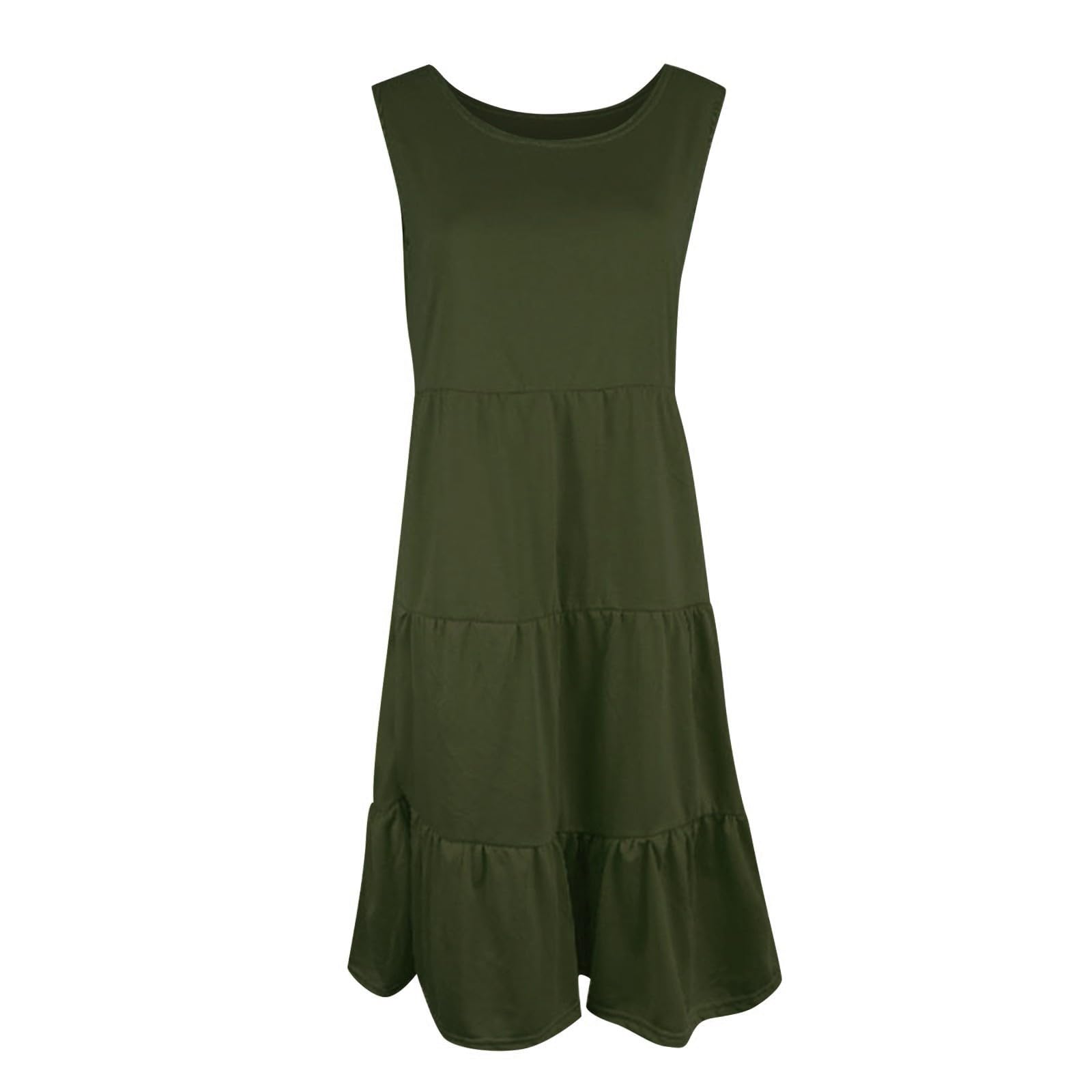 Women's Summer Dresses Casual Sleeveless Round Neck Tank Dress - Loose Swing Beach Dress for Women | Perfect for Vacation, Pool Party & Summer Outfits