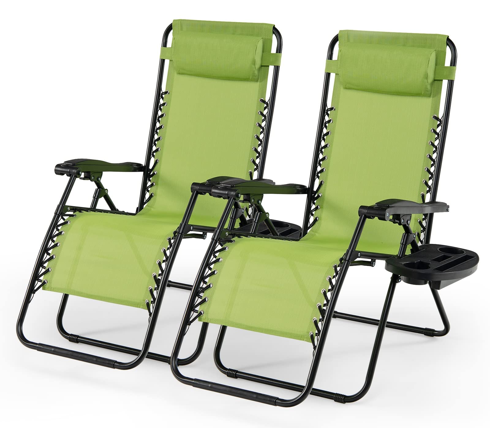 **HAPPYGRILL Zero Gravity Lounge Chairs Set of 2 - Adjustable Reclining Outdoor Patio Chairs with Cup Holder for Backyard, Beach, Poolside & Camping - Heavy Duty Folding Chairs for Relaxation**    *(Use Cases: Perfect for sunbathing by the pool, relaxing in the backyard, beach vacations, camping trips, or enjoying outdoor gatherings with friends and family.)*