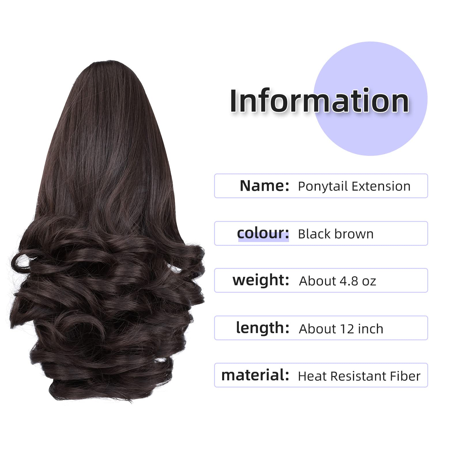 Natural Straight Ponytail Hair Extension with Claw Clip - Seamless Blonde Brown Black Hairpiece for Women - Perfect for Parties, Weddings & Everyday Styling