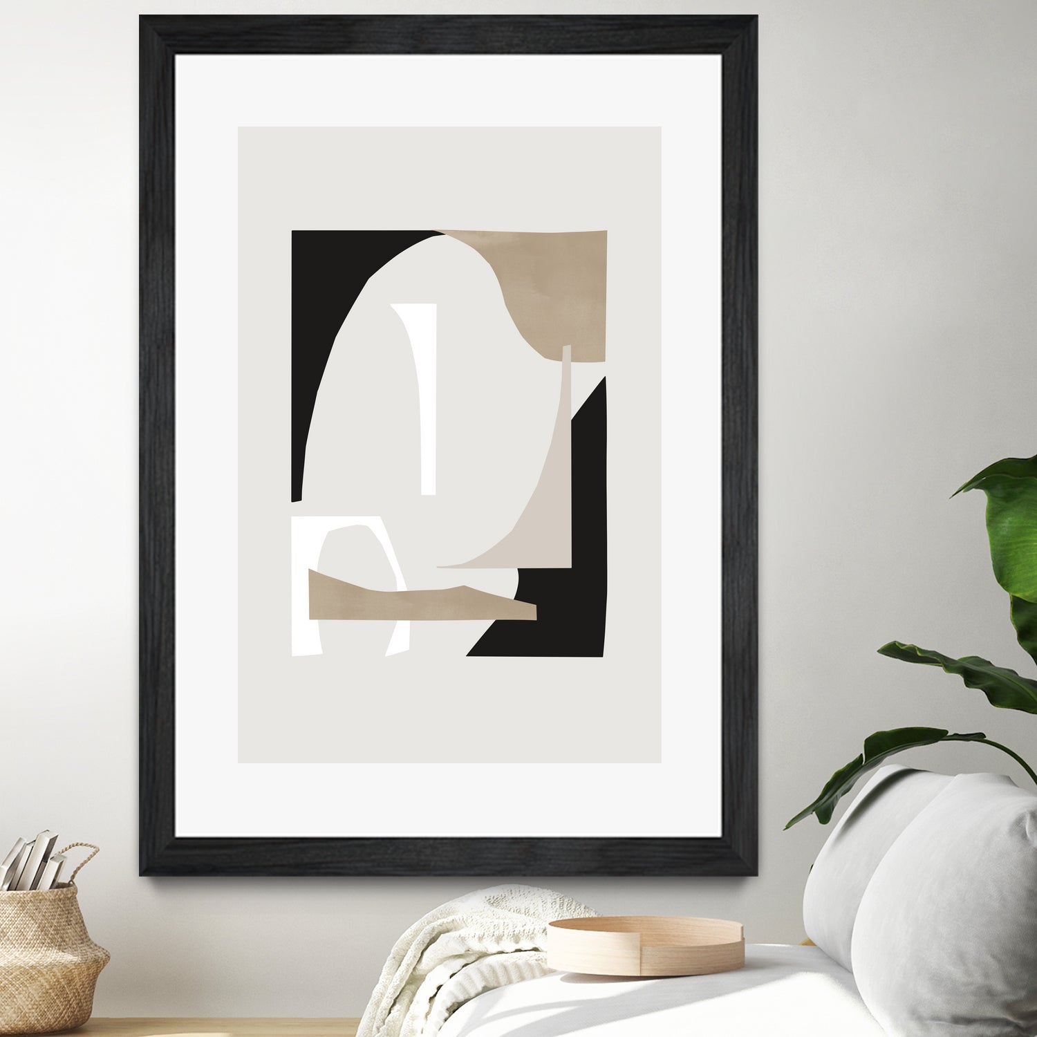 Abstract Shapes 3 - Modern Geometric Wall Art Decor for Living Room & Office - Unique Handmade Canvas Painting for Home Interior Design
