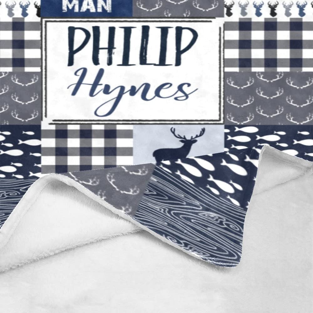 Personalized Woodland Animals Blanket with Name - Custom Baby Blanket for Boys & Girls, Soft Minky Fleece Flannel Blanket - Perfect Baby Shower Gift & Cozy Nursery Essential