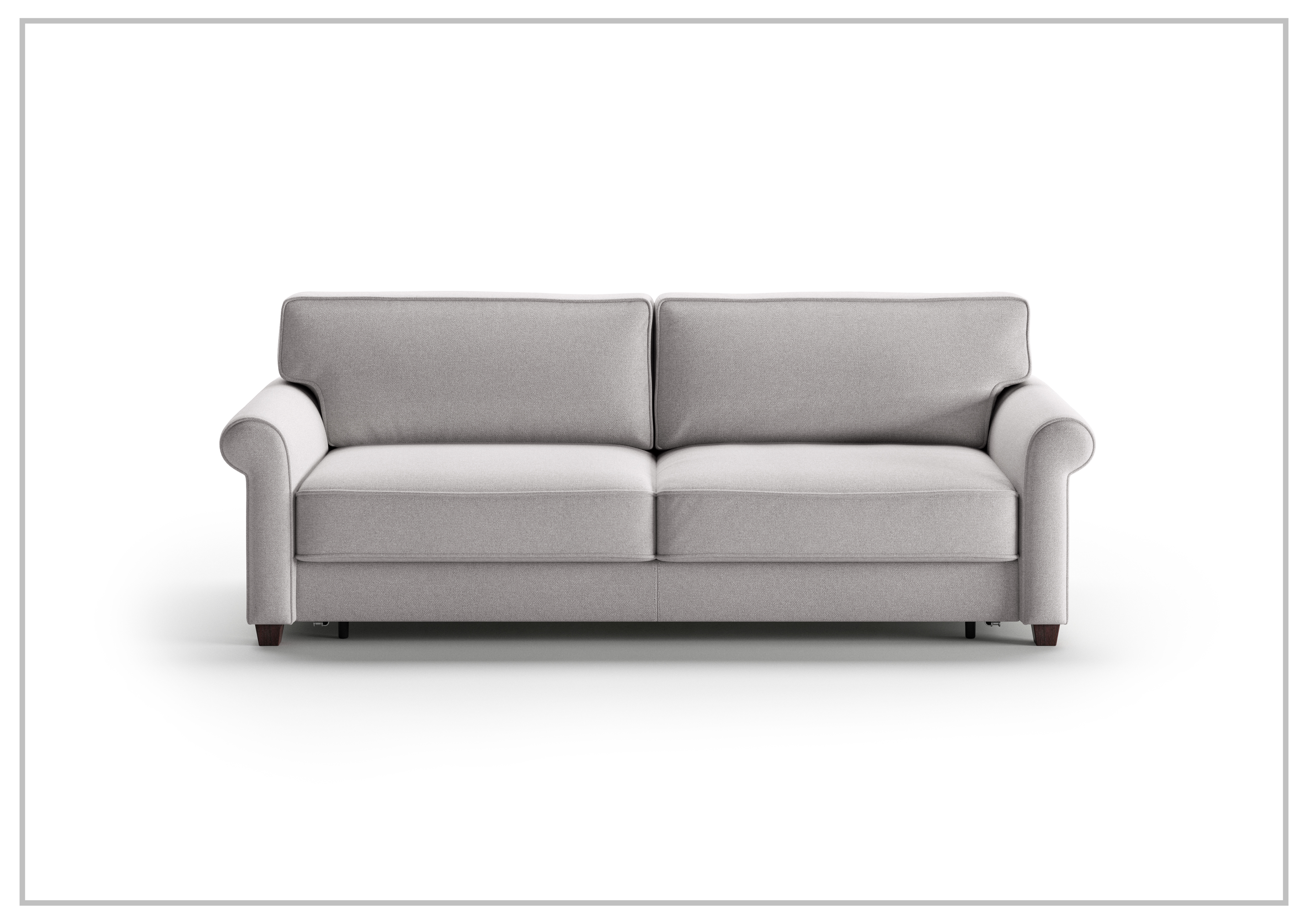 Luonto Casey Fabric Queen Sofa Sleeper with Walnut Legs - Convertible Sleeper Sofa Bed for Small Spaces, Guest Room & Living Room Comfort