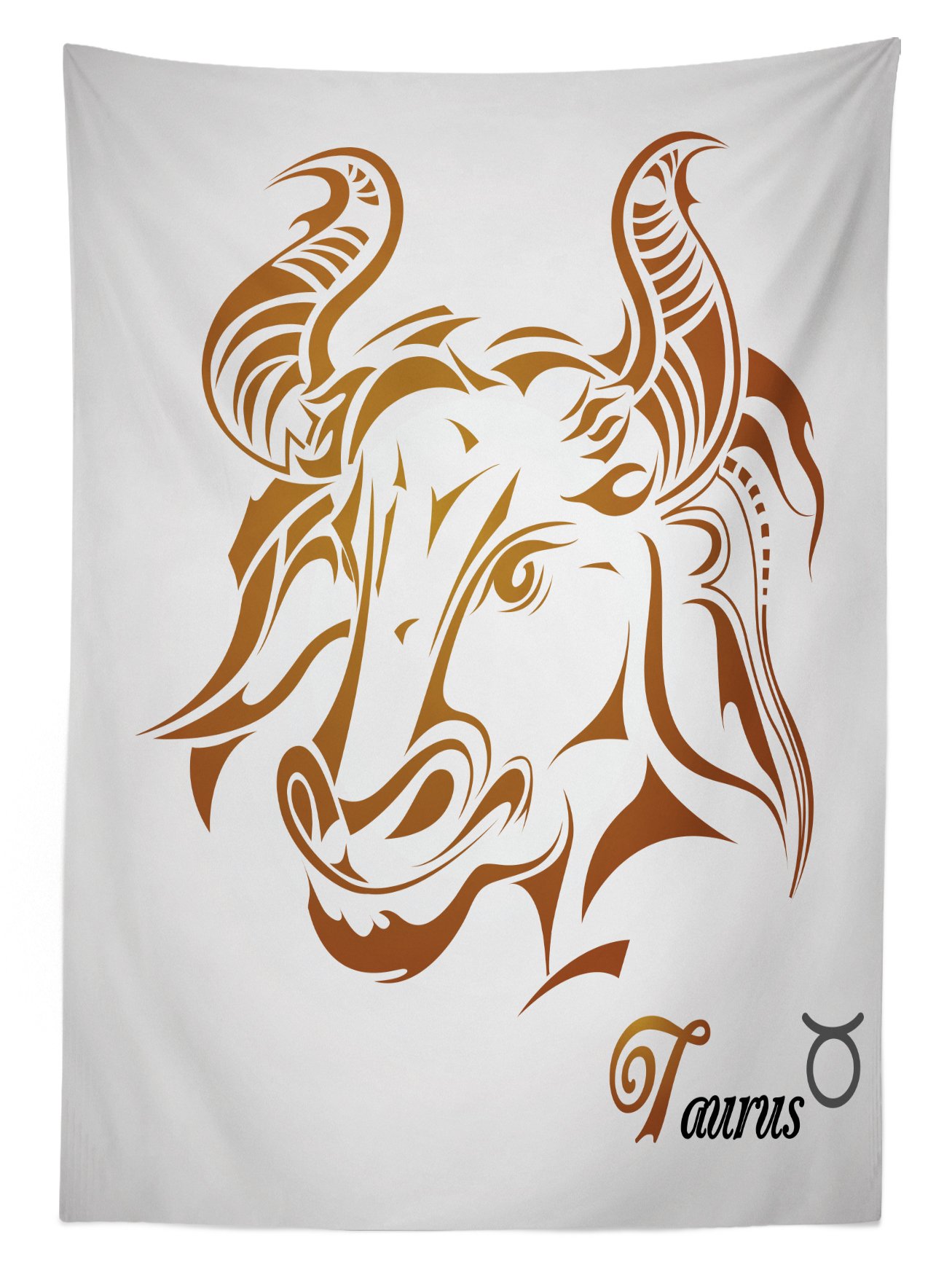 Ambesonne Zodiac Taurus Outdoor Tablecloth - Animal Face Horoscope Art Print, Washable Picnic Table Cover 58