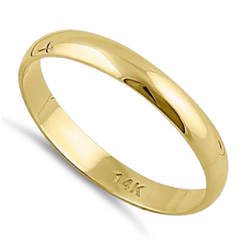 14K Yellow Gold 3mm Dome Wedding Band for Women & Men - Classic Solid Gold Comfort Fit Ring for Engagement, Anniversary & Everyday Wear