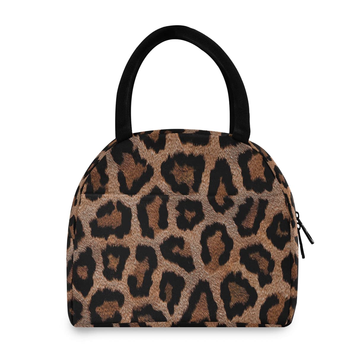 Leopard Print Insulated Lunch Bag for Women & Men - Reusable Cooler Tote for School, Office, Picnic - Leakproof Lunch Box for Kids, Teens & Adults (Perfect for Work, Travel & Outdoor Activities)