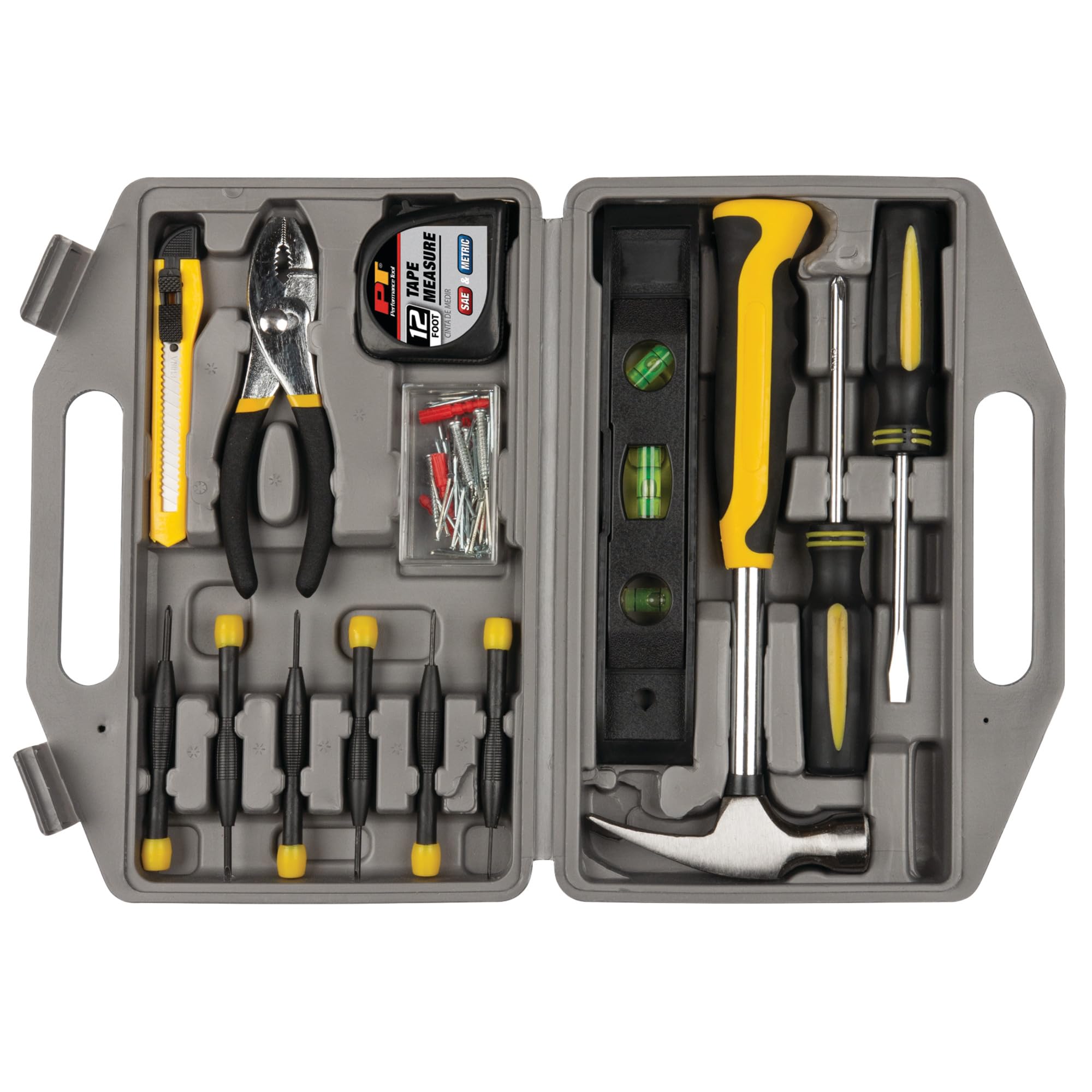 Performance Tool W1543 75-Piece Homeowners Tool Set - Complete DIY & Repair Kit for Household, Garage & Workshop Projects - Essential Tools for Home Maintenance, Furniture Assembly & Car Repairs