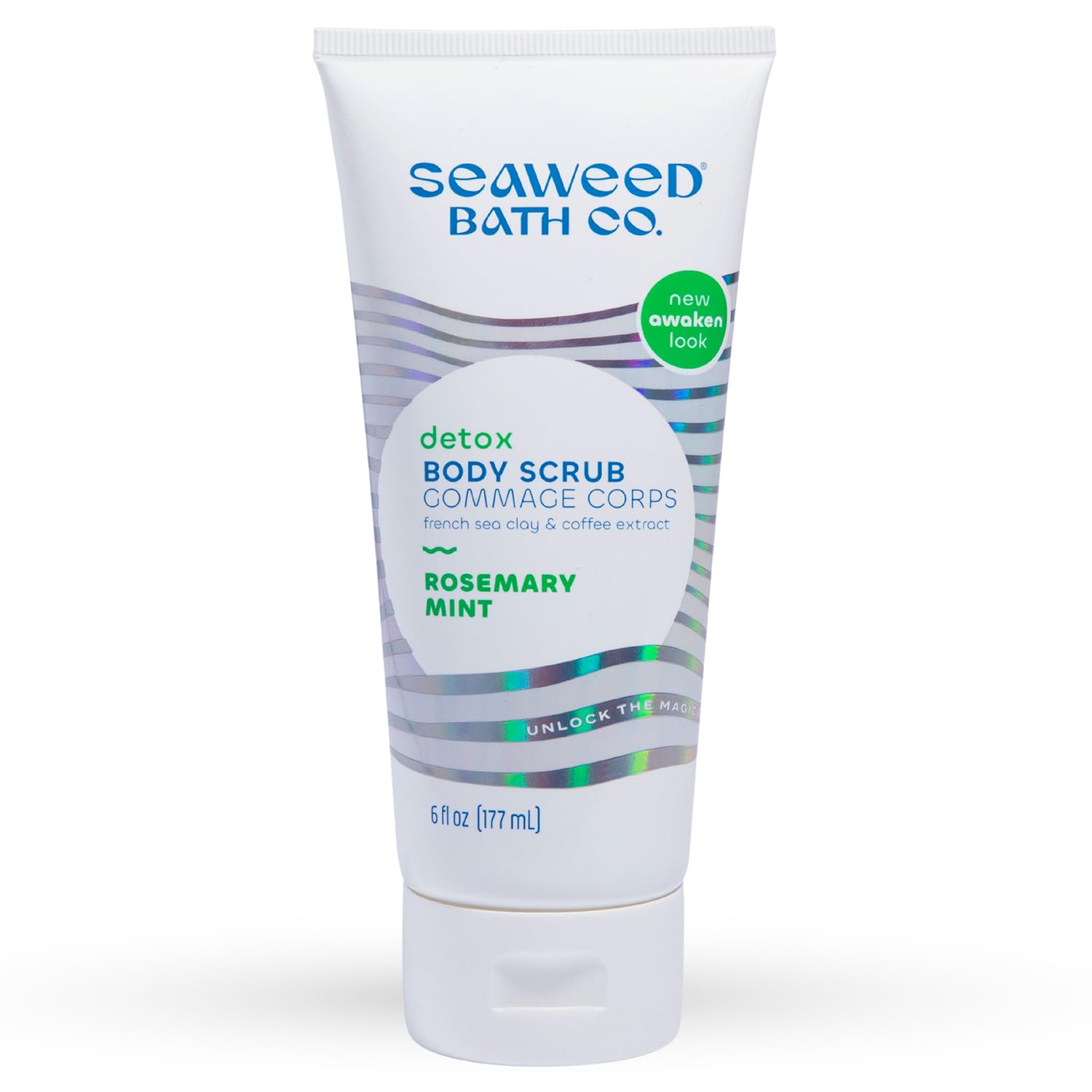Seaweed Bath Co. Detox Body Scrub - Rosemary Mint Scented Exfoliating Scrub with Organic Seaweed, French Clay & Coffee Extract for Smooth Skin, 6 oz | Spa Treatment & At-Home Self Care